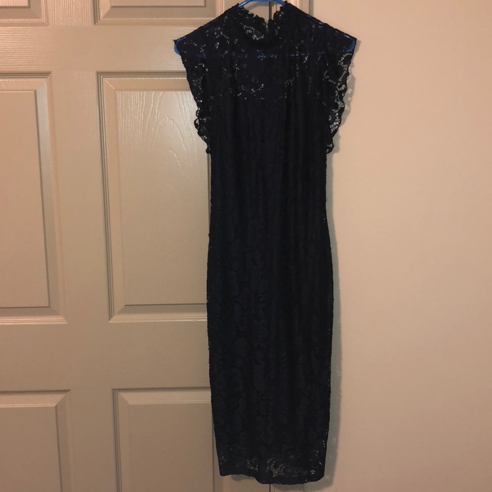 Deep Navy Formal Lace Dress